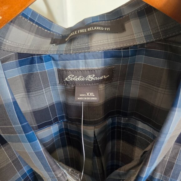 Eddie Bauer LS Getaway Pattern Flannel Long Sleeve Button Down XXL - Picture 5 of 6